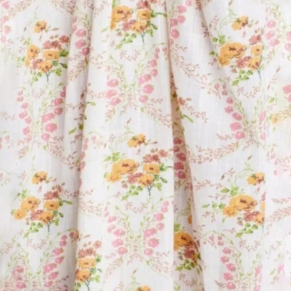 Ivory Floral Cotton V Neck Eyelet Trim Mini Dress in Wallpaper - Picture 12 of 12